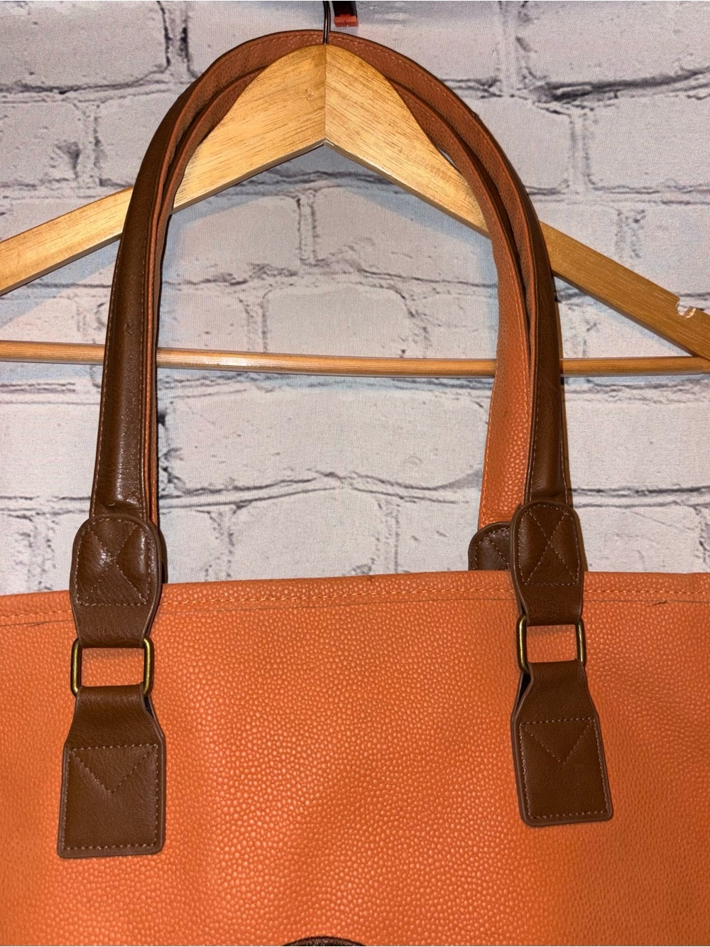 Ducks Unlimited Bellemonde Large Tote Bag Purse Burnt Orange Faux Leather Suede - Picture 3 of 15